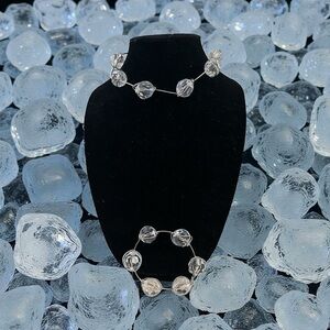 Very Unique Clear Balls Necklace and Bracelet Set